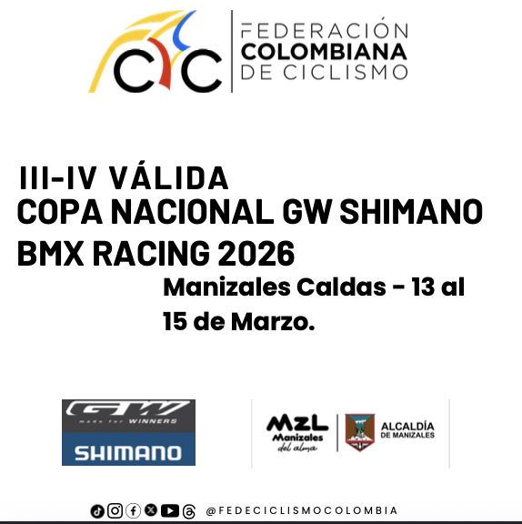 III-IV VÁLIDAS COPA NACIONAL GW SHIMANO BMX RACING 2026
